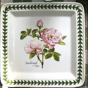 Portmeirion‎ Botanic Roses "SCARBOROUGH FAIR" 10-1/2" Square Dinner Plate